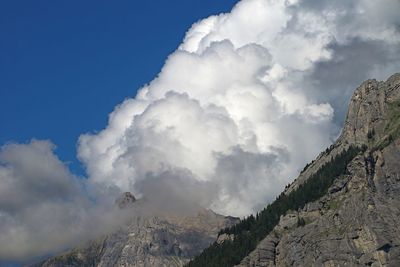 Low angle view of mountains against sky