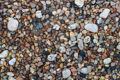 Full frame shot of pebbles on beach