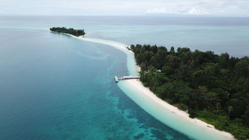 High angle view of sea against sky