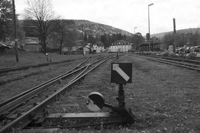 View of railroad tracks against sky