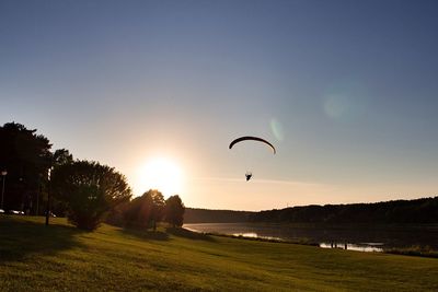 Hot air balloon in sky