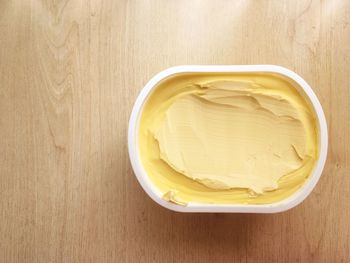 Close-up of bread in cup on table