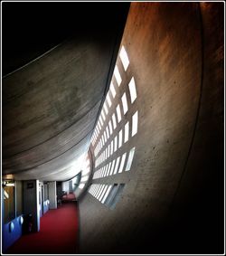 Low angle view of illuminated subway