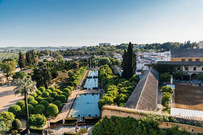 High angle view of cityscape