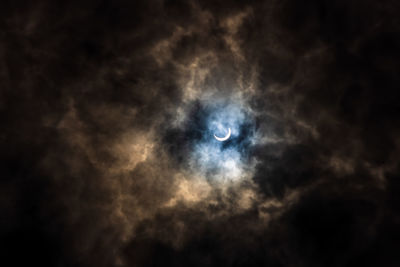 Low angle view of moon in sky