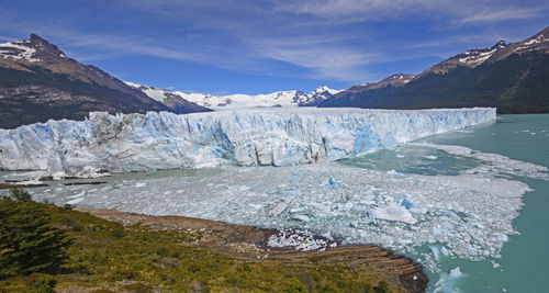 Panoramic view of the perito moreno glacier in los glaciares national park in argentina