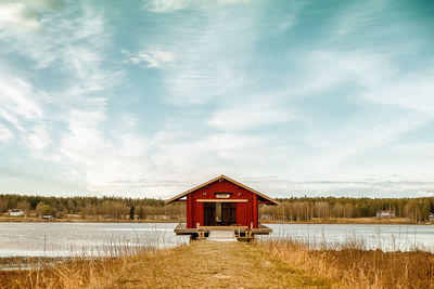 House by lake