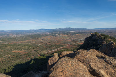 Scenic view of rocky mountains against sky