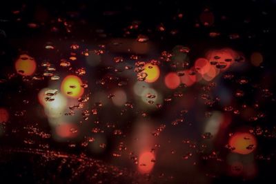 Illuminated lights at night