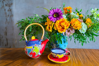 Potted plant on table