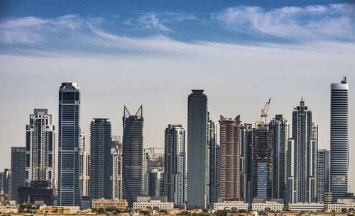 View of skyscrapers in city