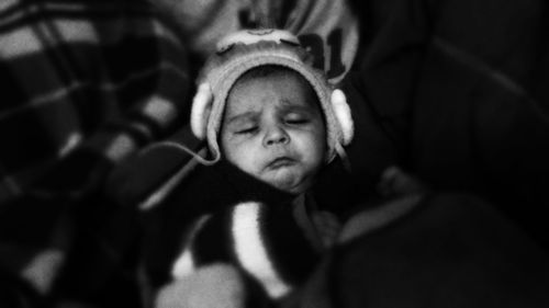 Close-up of man sleeping