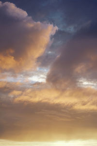 Low angle view of sky during sunset