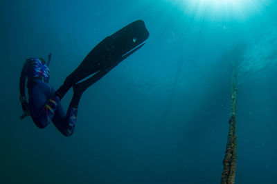 Free diving in sea