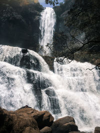 Scenic view of waterfall