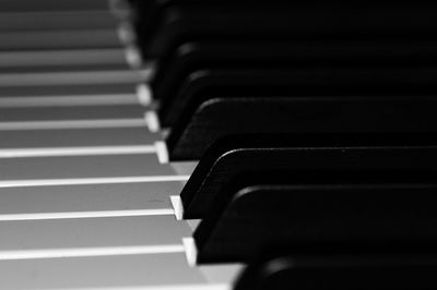 Close-up of piano keys