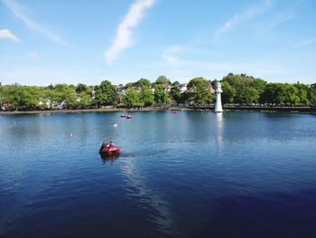 Scenic view of river against sky