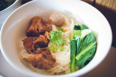 Close-up of meal served in bowl