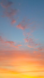 Low angle view of orange sky