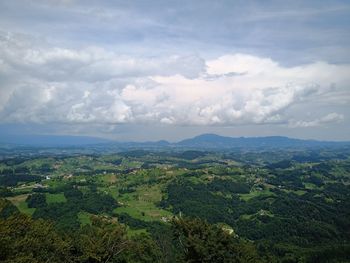 High angle view of landscape against sky