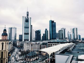 Modern skyscrapers in city against sky