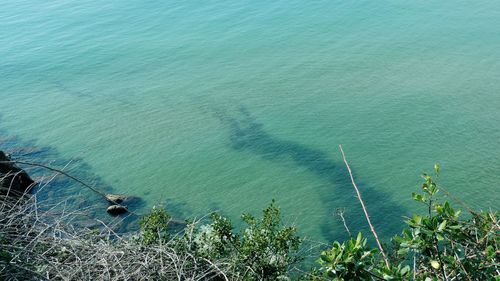 High angle view of sea