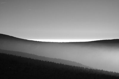 Scenic view of landscape against clear sky