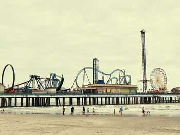 Group of people at amusement park