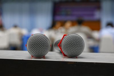 Close-up of microphone