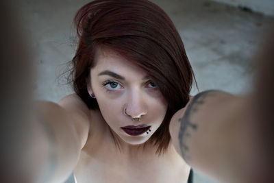 Close-up portrait of young woman