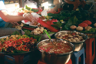 High angle view of food on table