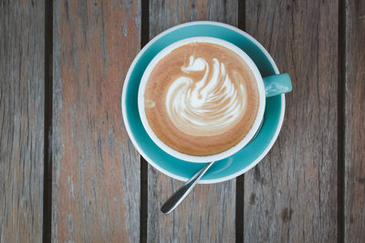 Directly above shot of coffee on table