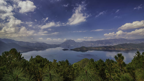 Scenic view of mountains against sky