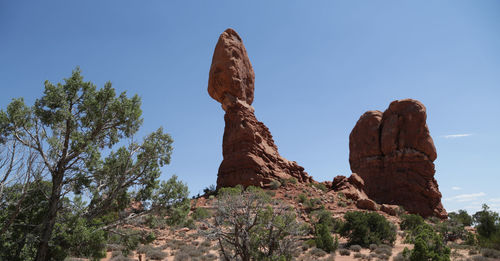 Low angle view of rocks against sky