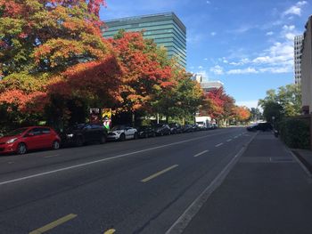 Road passing through city street