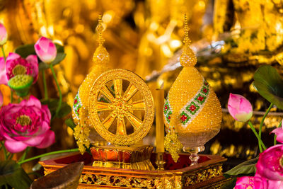 Close-up of decoration for sale in market