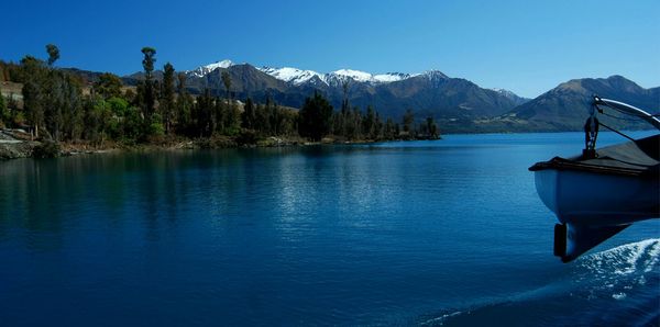 Scenic view of lake and mountains