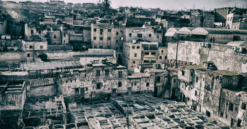 High angle view of buildings in city