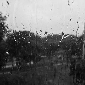 Close-up of water drops on glass window