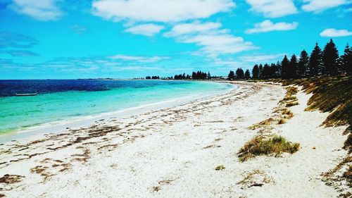 Scenic view of beach against sky