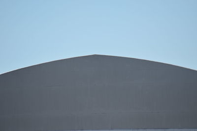 Low angle view of building against clear blue sky