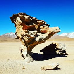 View of rock formation in desert