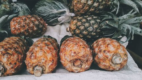 High angle view of fruits for sale in market