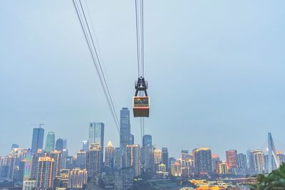 View of cityscape against clear sky