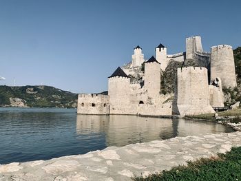 View of fort against blue sky