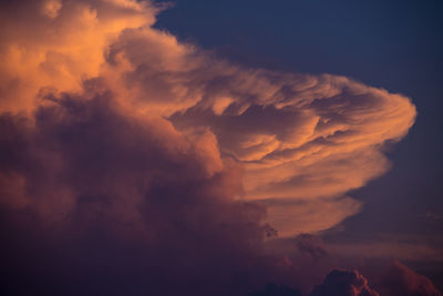 Low angle view of clouds in sky during sunset