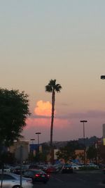 Parking lot at sunset