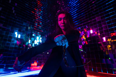 Portrait of transgender in nightclub