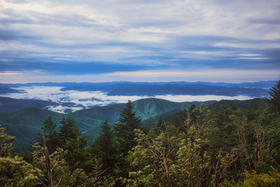 Scenic view of mountains against sky