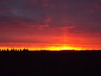 Silhouette of landscape at sunset